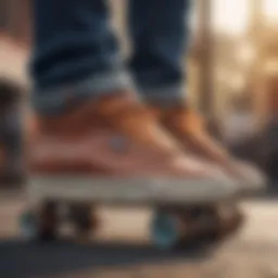 Stylish Globe skate shoes on a skateboard