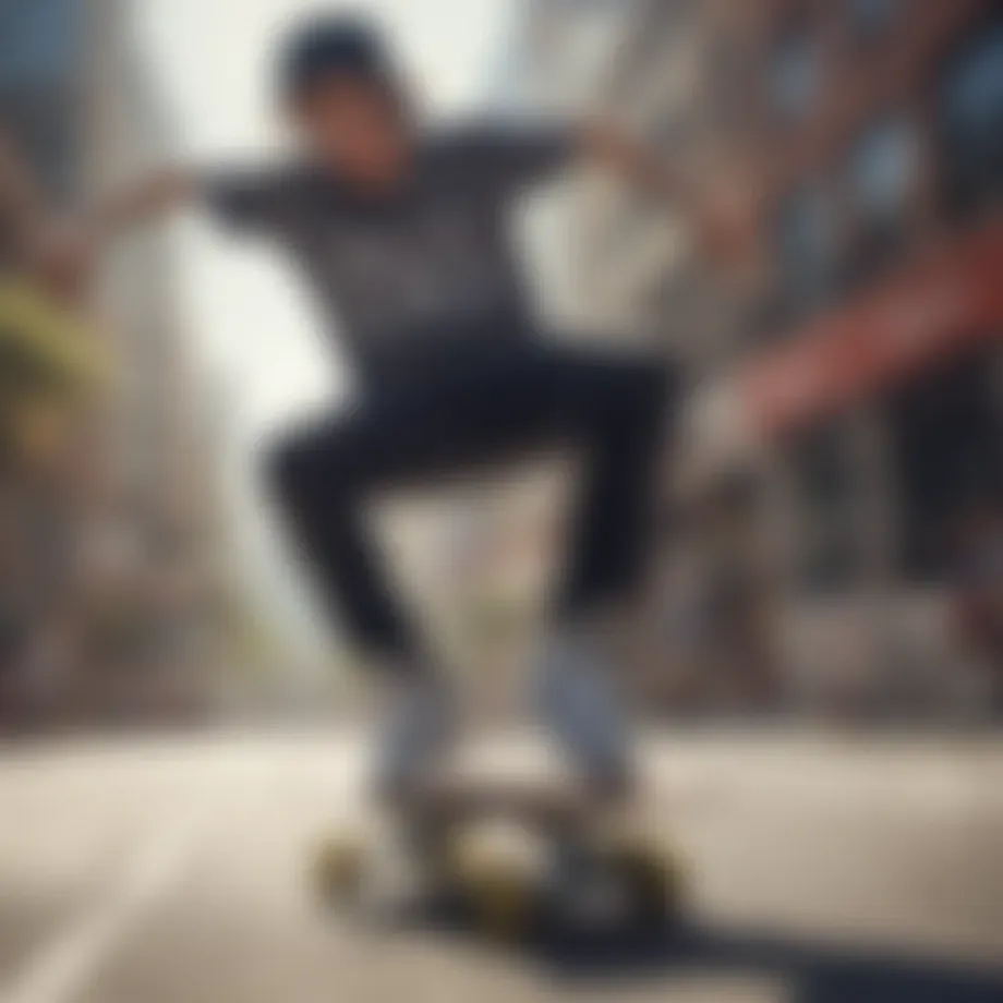 Skater demonstrating ankle support techniques