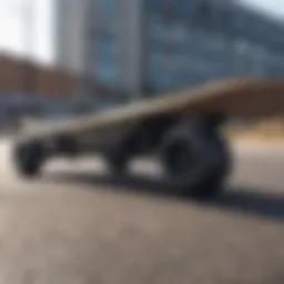 Close-up view of the Black Carve Electric Skateboard showcasing its sleek design.