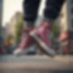 Close-up of Chuck Taylor Lift Low Tops showcasing design features