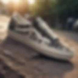 Close-up of cow print Vans showcasing the unique pattern