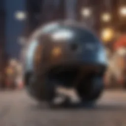 A sleek helmet designed for skateboard safety with innovative cushioning technology.