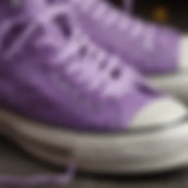 Unique Texture of Lilac Purple Converse Close-up of lilac purple Converse showcasing unique texture
