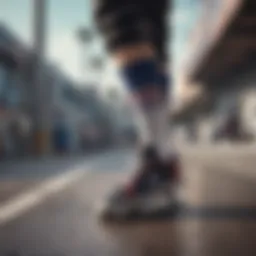 Champion athletic socks showcasing their unique design for skateboarders