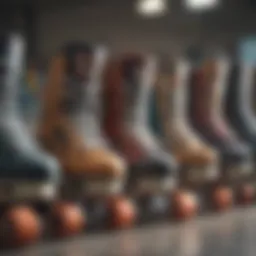 Close-up of a variety of skate guards