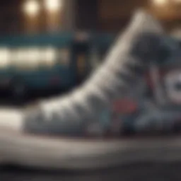 Close-up view of Converse Chuck Taylor All Star High Top showcasing its unique design elements.