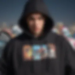 Detailed view of the Hundreds Bomb Hoodie showcasing its unique graphic design.
