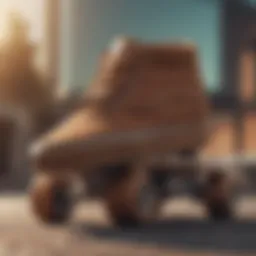 A pair of stylish brown vans resting on a skateboard
