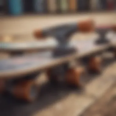 Skateboard accessories neatly arranged with price tags