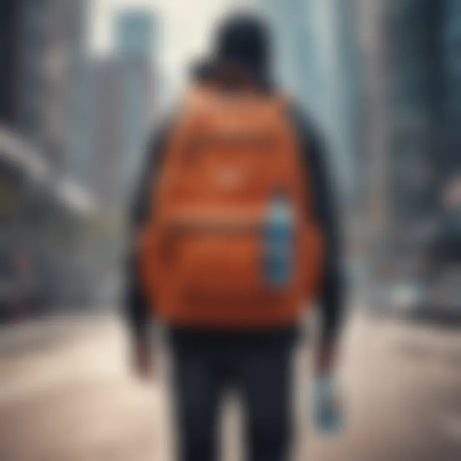 Nike backpack featuring a sleek design with an integrated water bottle holder.