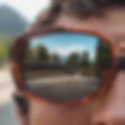 Close-up of Prizm polarized sunglasses showcasing lens technology