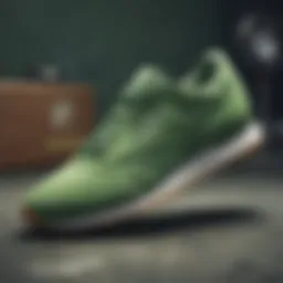 Showcasing the unique design of the Reebok Classic Nylon Green