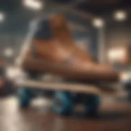A close-up of a skateboard shoe showcasing its sole technology.