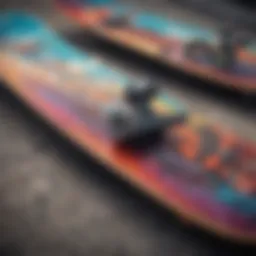 A close-up of a graphic tee showcasing vibrant skateboard-inspired artwork