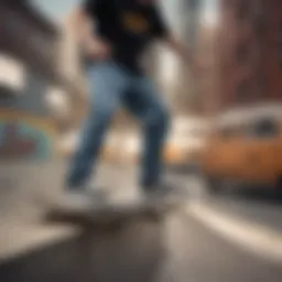 Vans slacks showcased in a skate park setting