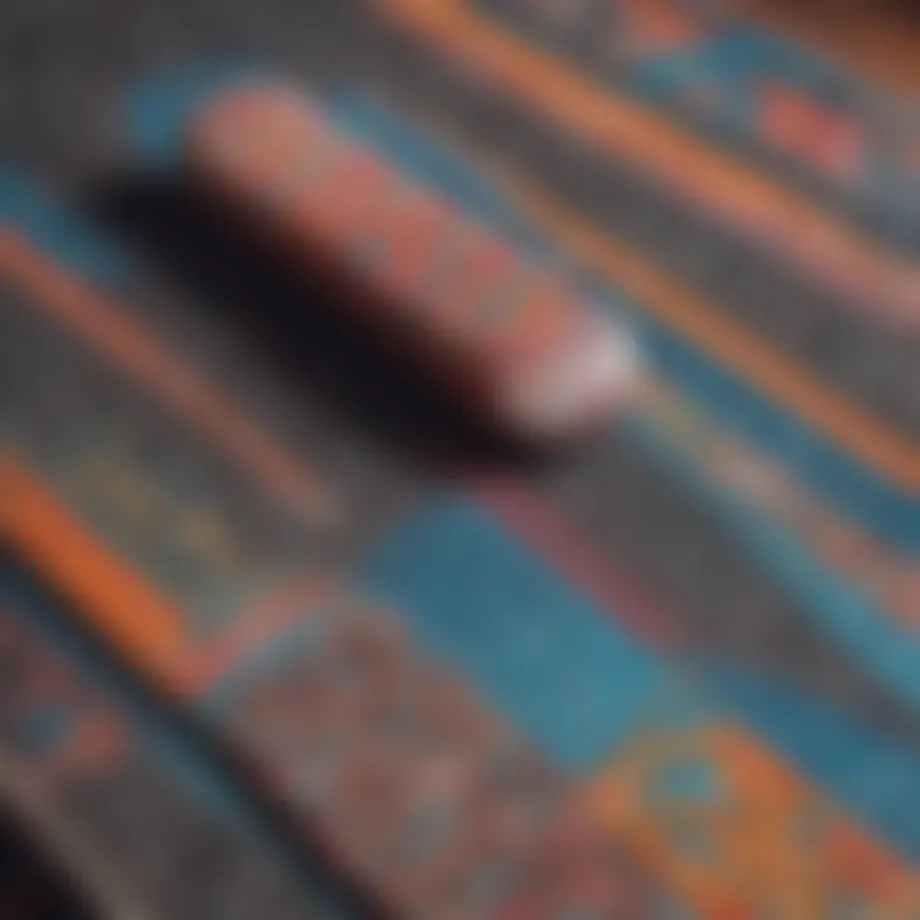 A collection of various grip tape designs showcasing vibrant colors and patterns.